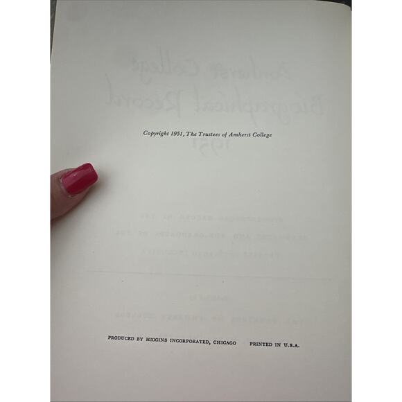 Amherst College Biographical Records 1951 Graduates & Non-Graduates 1900-1951 - Picture 3 of 11